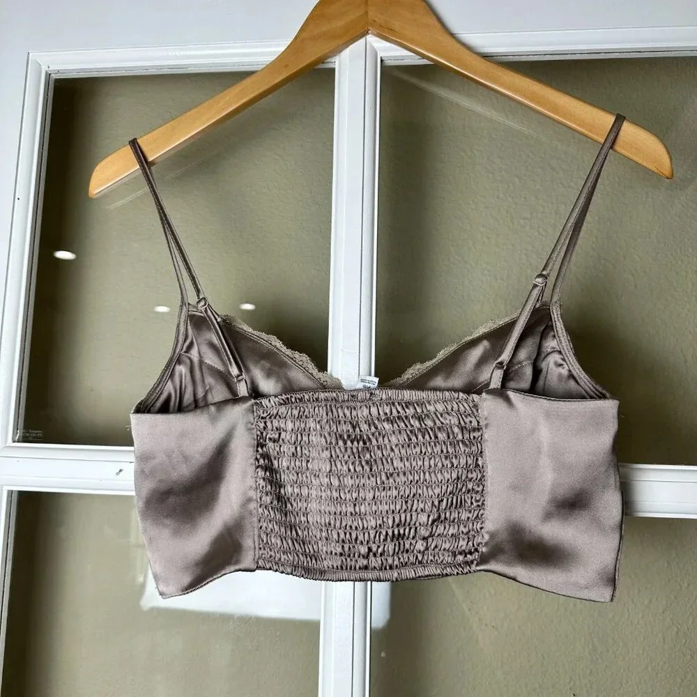 GARAGE Satin Lace Bra Top Corset Bustier Crop - Small - Picture 4 of 5